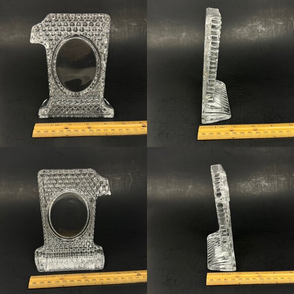Vtg Avon Clear Glass Number 1 Shape Tabletop Picture Frame 24% Full Lead READ - Picture 6 of 12